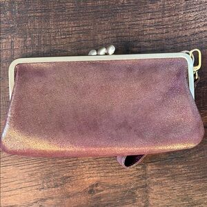 EUC HOBO Gold and Purple Metallic Wristlet